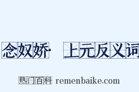 念奴娇·上元反义词是什么意思的图片